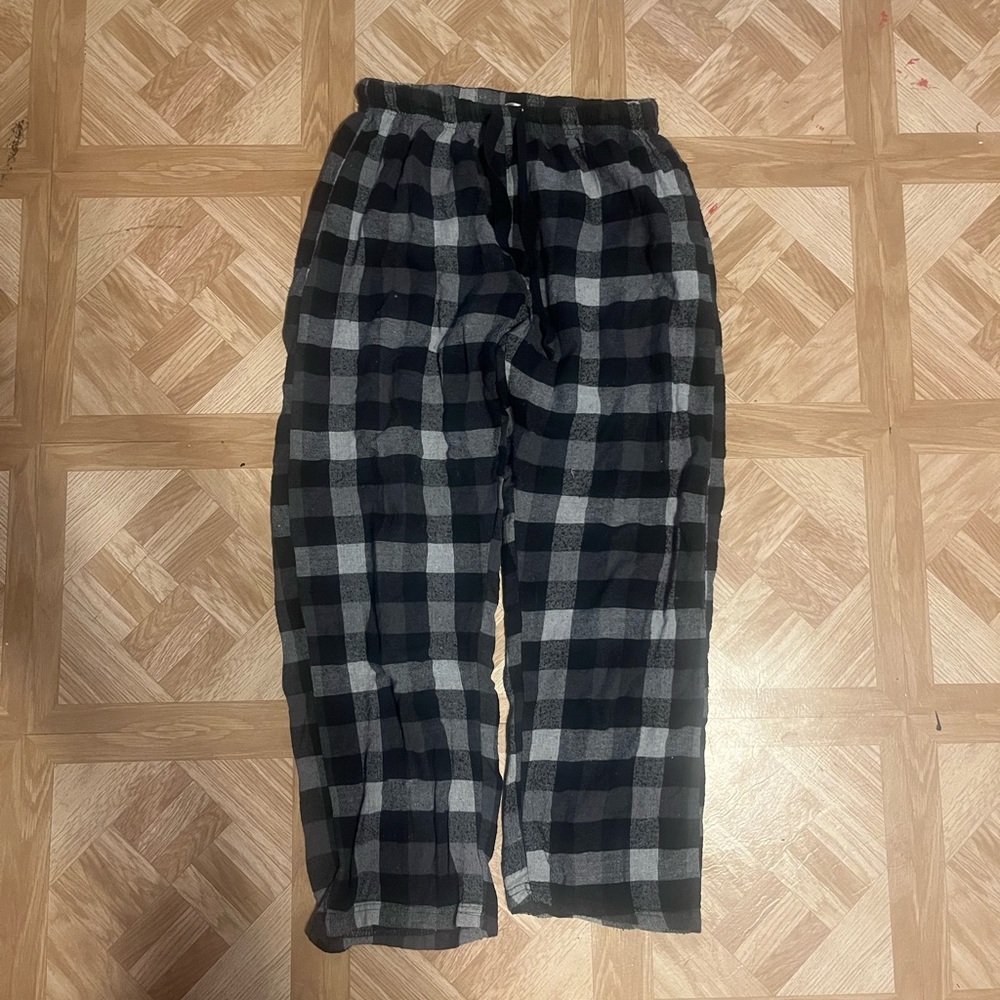 Men's Black and Gray Checkered Pants